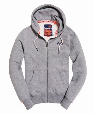 Superdry Orange Label Cipzár Férfi Kapucnis Pulóver Szürke/Csíkok | QTRLJ8613